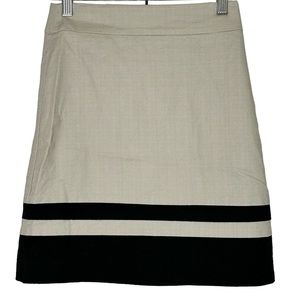 Loft petite beige and black a-line skirt